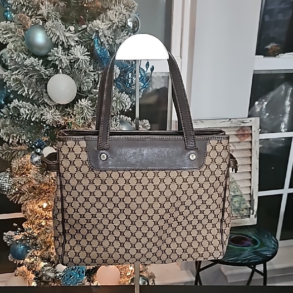 Celine Handbags - Celine Macadam Brown Tote Bag